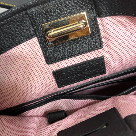Dooney & Bourke Black Pebbled Leather Handbag - Gorgeous Details - EUC - Picture 11 of 14